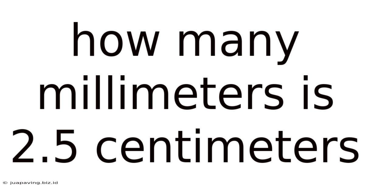 How Many Millimeters Is 2.5 Centimeters