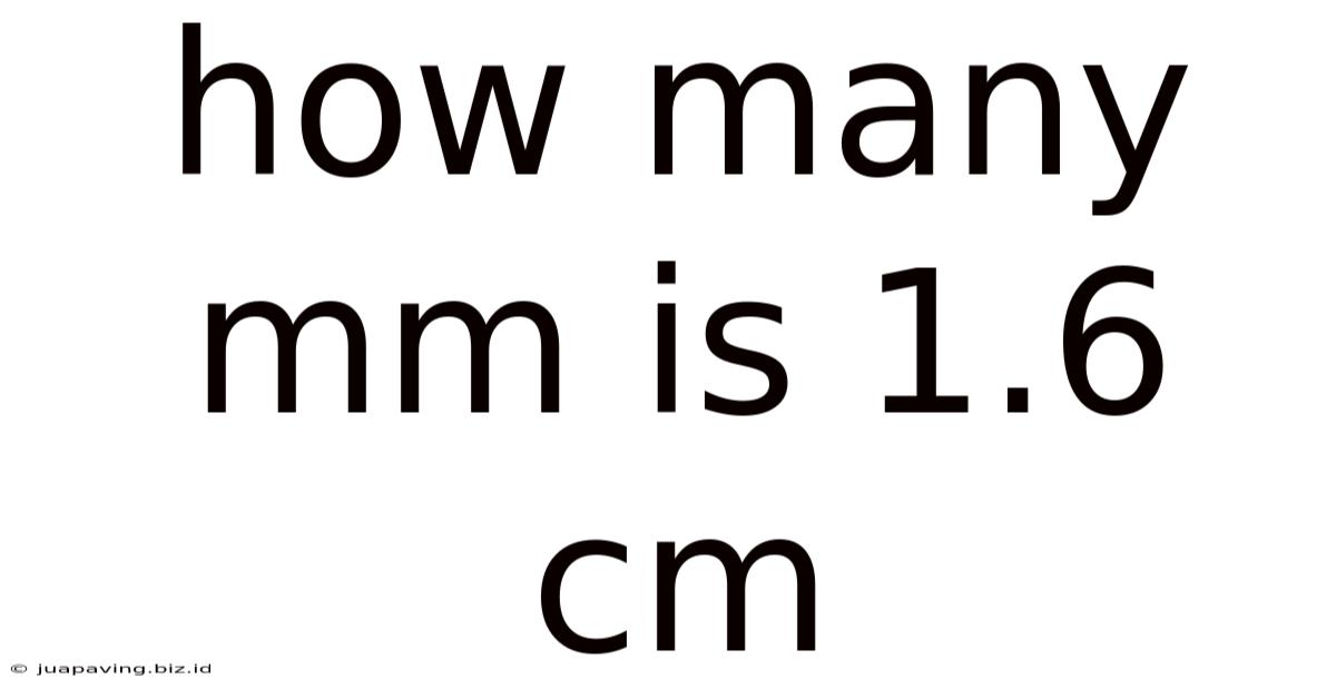 How Many Mm Is 1.6 Cm