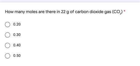 How Many Moles In 22g Of Co2