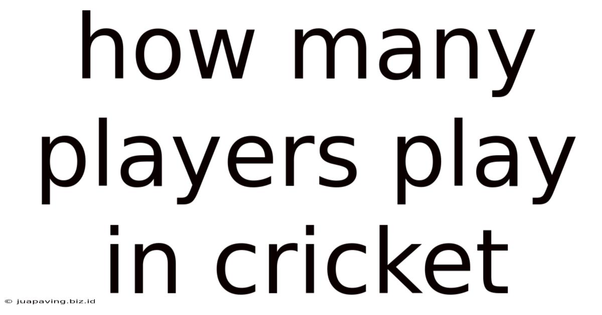 How Many Players Play In Cricket
