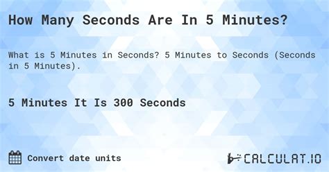 How Many Seconds Are 5 Minutes