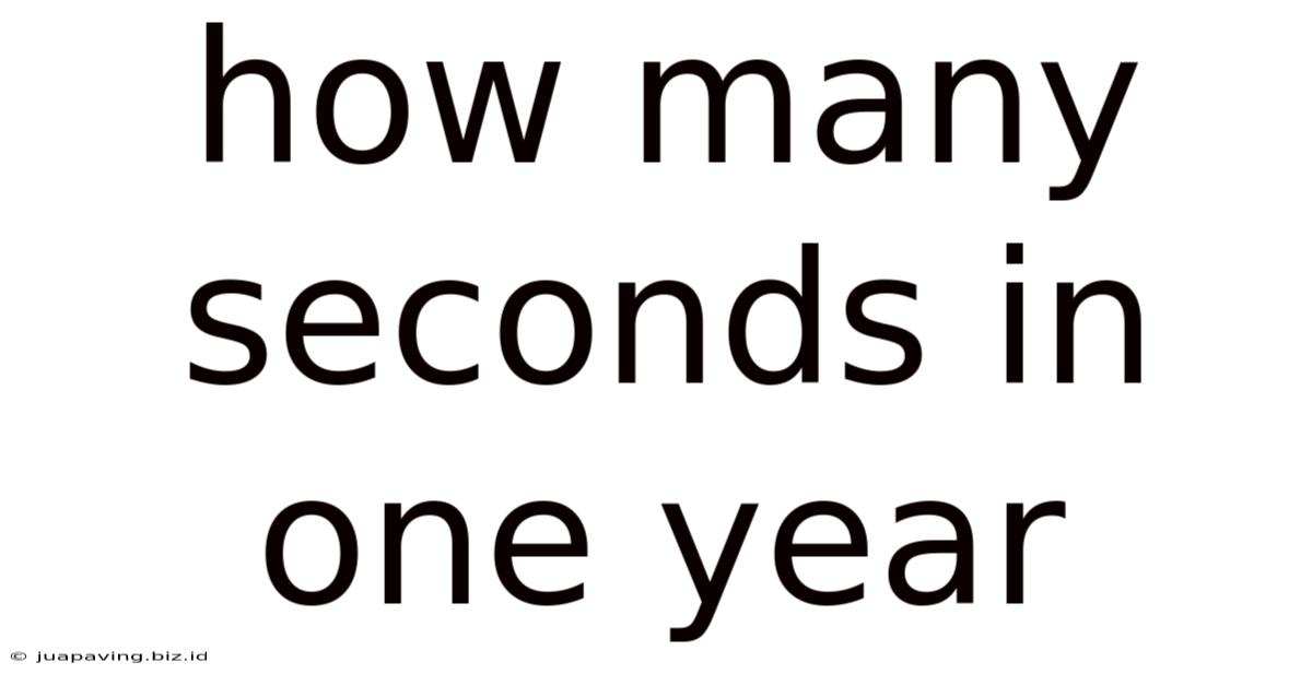 How Many Seconds In One Year