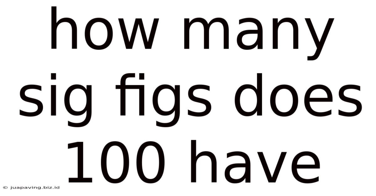 How Many Sig Figs Does 100 Have