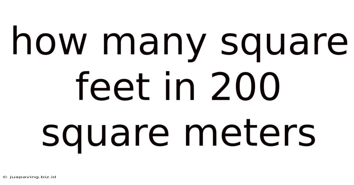 How Many Square Feet In 200 Square Meters