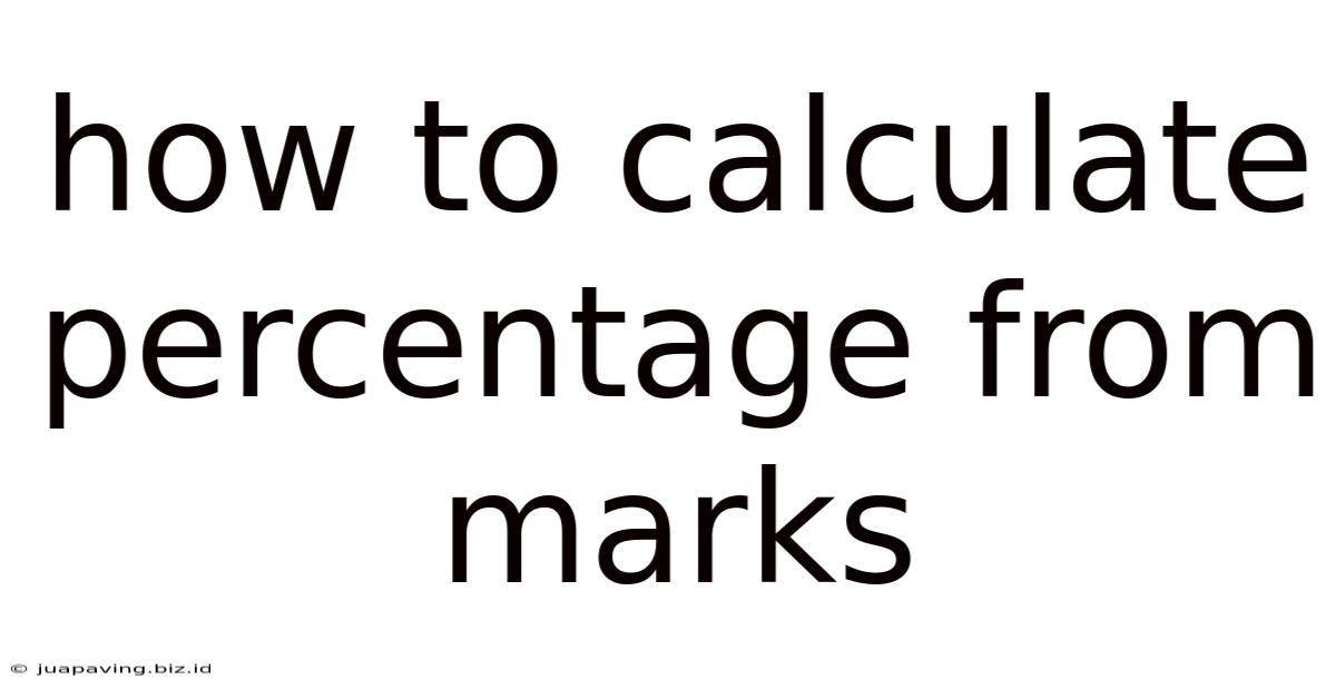 How To Calculate Percentage From Marks