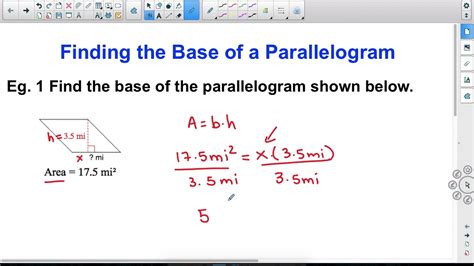 How To Find Base Of A Parallelogram