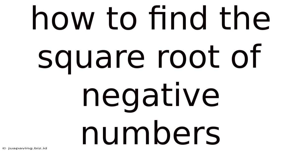 How To Find The Square Root Of Negative Numbers