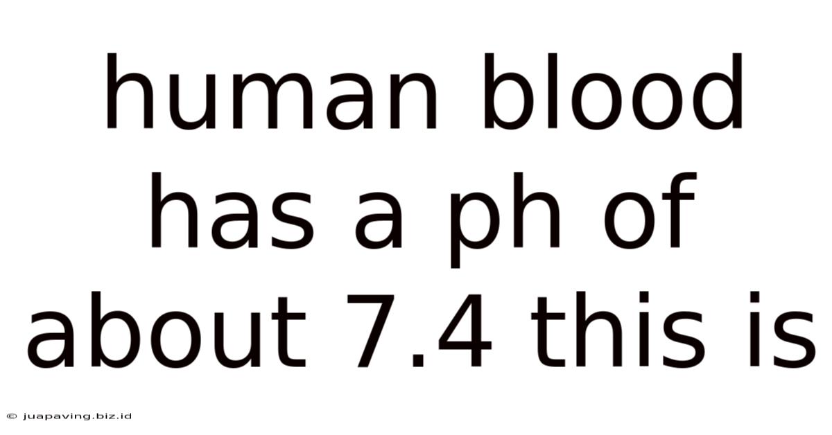 Human Blood Has A Ph Of About 7.4 This Is