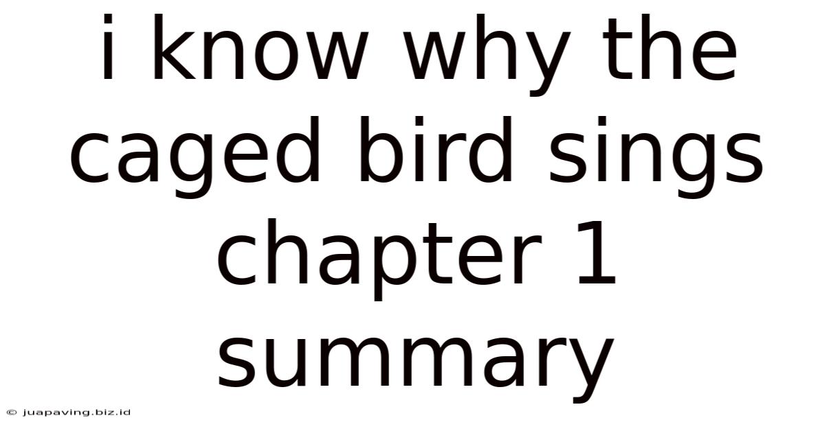 I Know Why The Caged Bird Sings Chapter 1 Summary