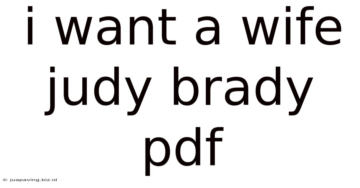 I Want A Wife Judy Brady Pdf