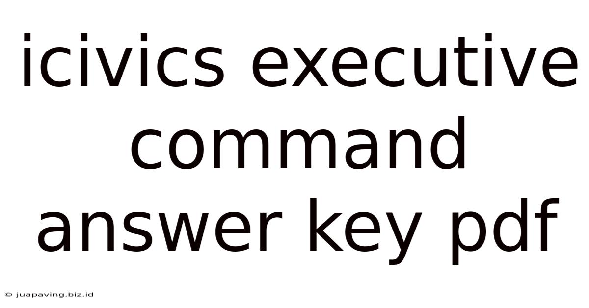Icivics Executive Command Answer Key Pdf