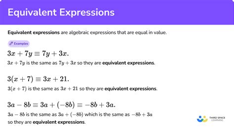 Identify The Equivalent Expression For Each Of The Expressions Below