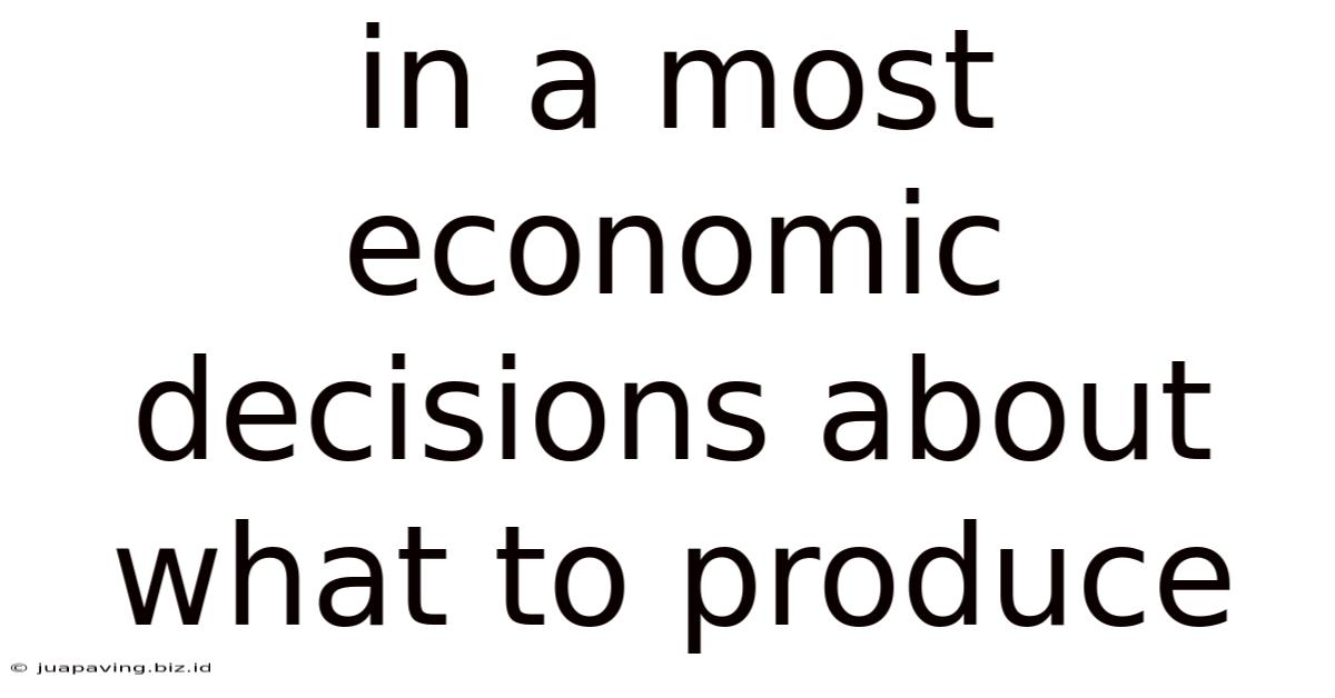 In A Most Economic Decisions About What To Produce