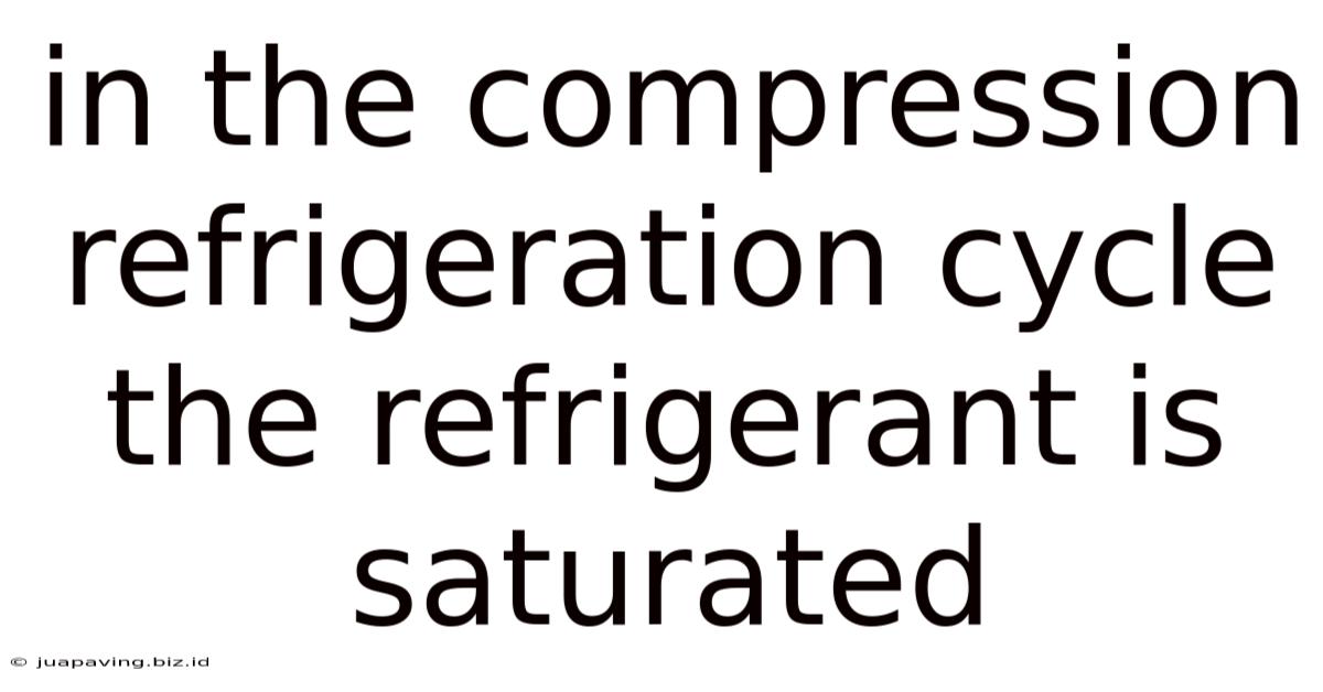 In The Compression Refrigeration Cycle The Refrigerant Is Saturated