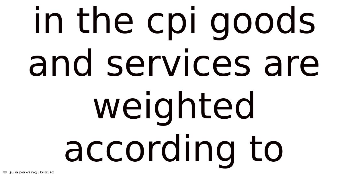 In The Cpi Goods And Services Are Weighted According To