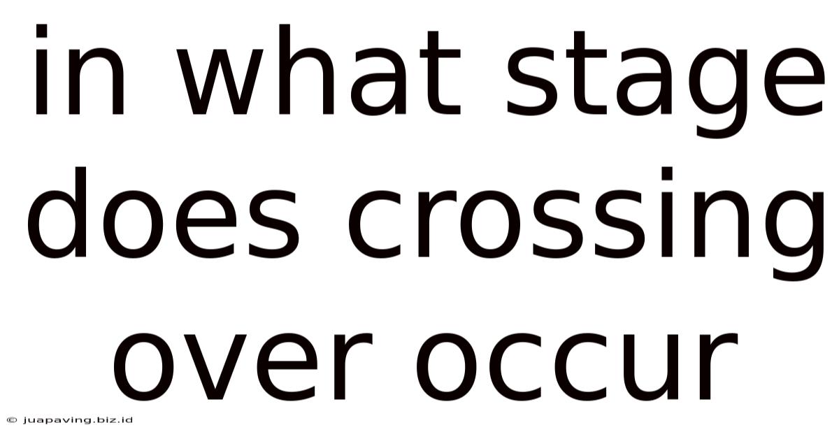 In What Stage Does Crossing Over Occur