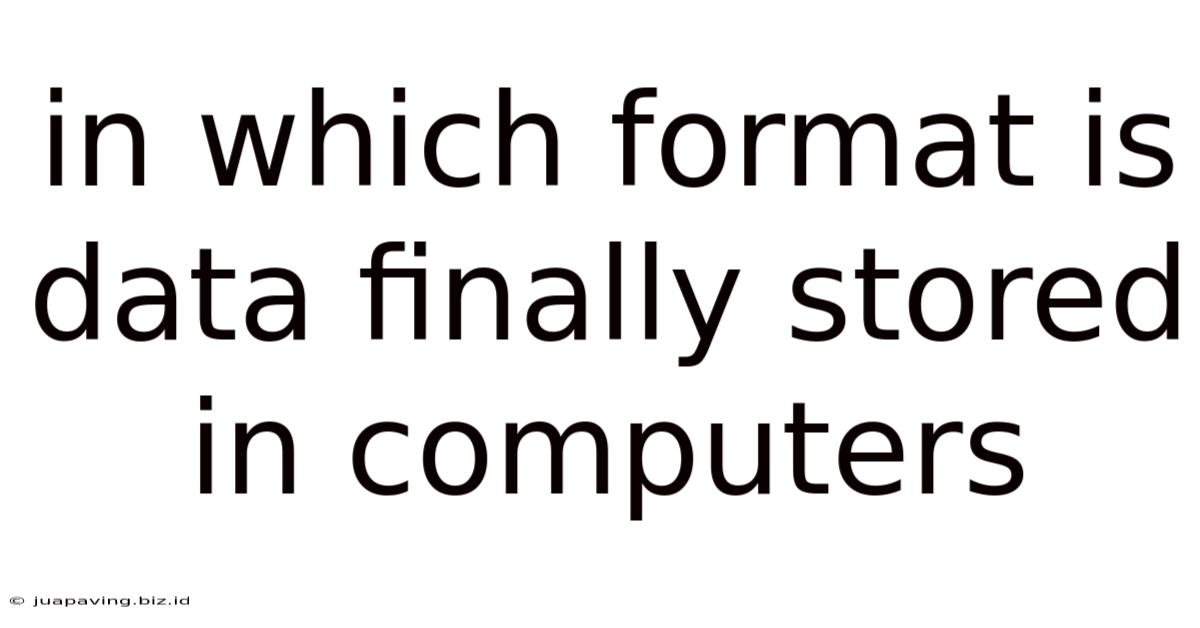 In Which Format Is Data Finally Stored In Computers