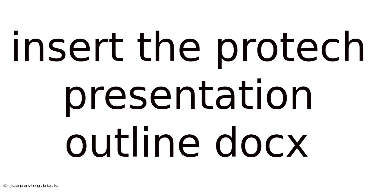 Insert The Protech Presentation Outline Docx