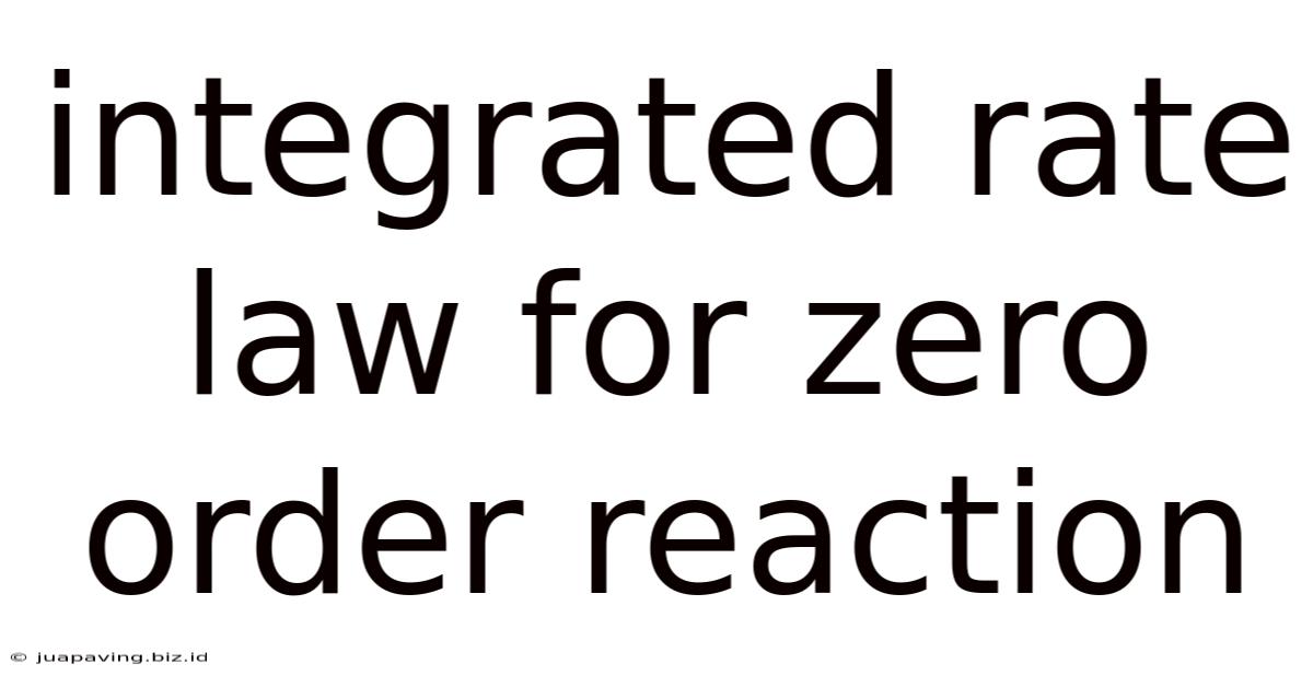 Integrated Rate Law For Zero Order Reaction
