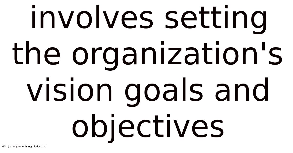 Involves Setting The Organization's Vision Goals And Objectives