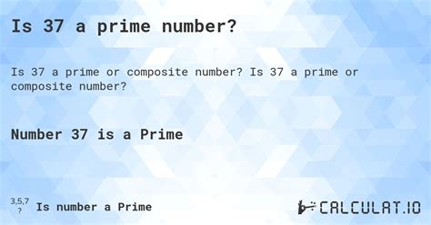 Is 37 A Prime Or Composite