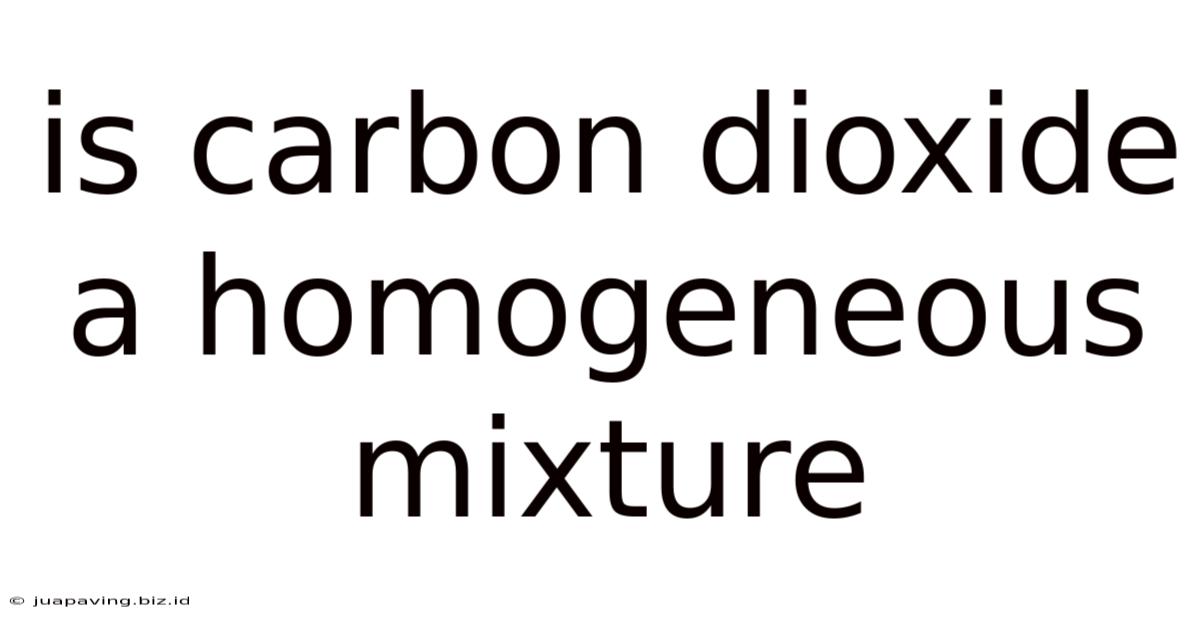 Is Carbon Dioxide A Homogeneous Mixture