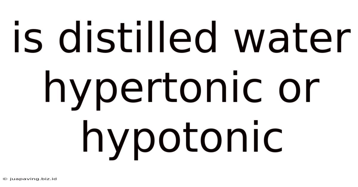 Is Distilled Water Hypertonic Or Hypotonic