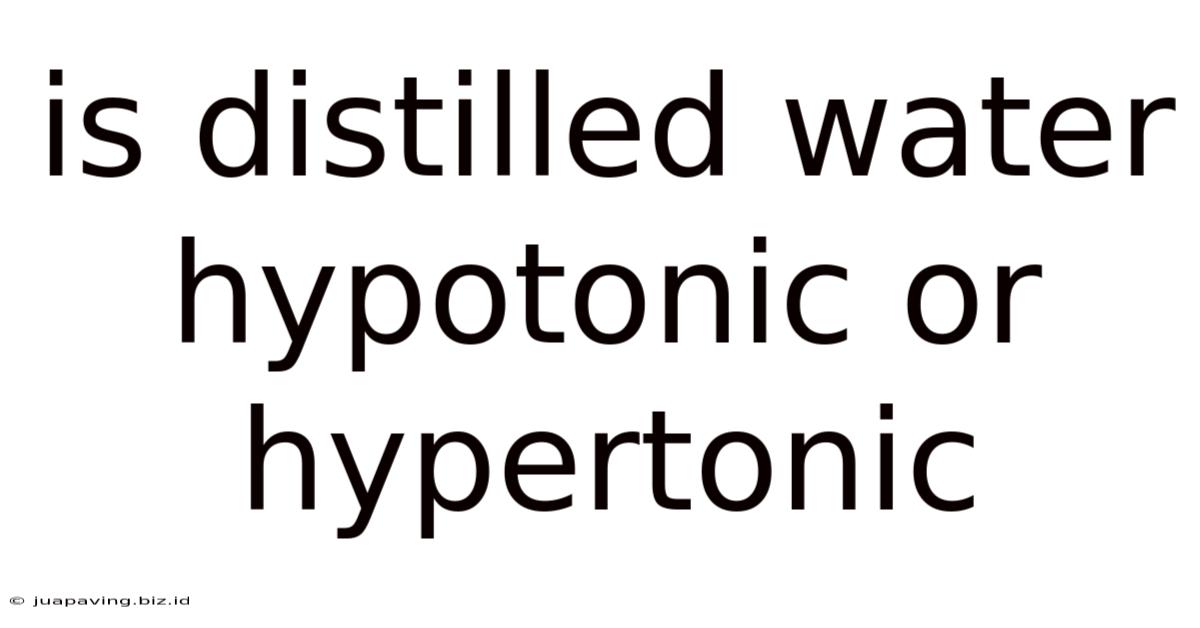 Is Distilled Water Hypotonic Or Hypertonic