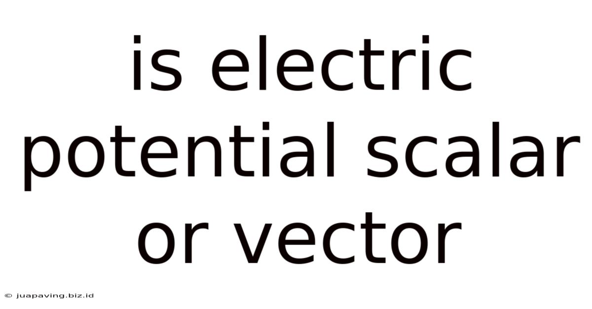 Is Electric Potential Scalar Or Vector