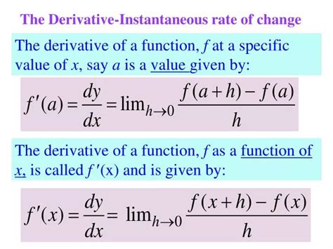 Is The Derivative The Instantaneous Rate Of Change