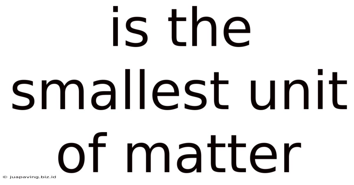 Is The Smallest Unit Of Matter