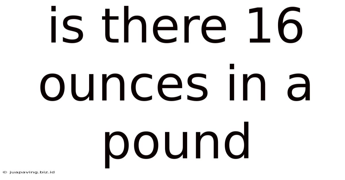 Is There 16 Ounces In A Pound