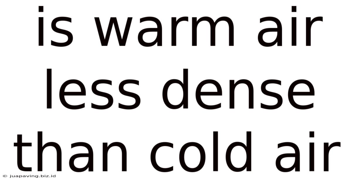 Is Warm Air Less Dense Than Cold Air