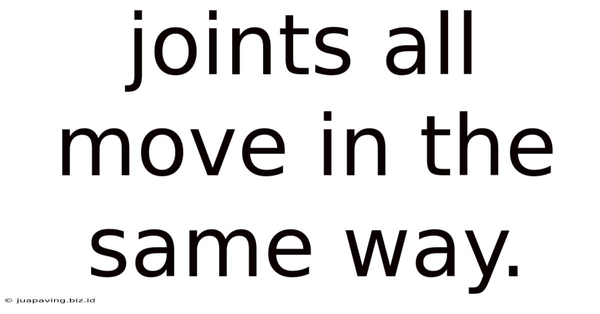 Joints All Move In The Same Way.