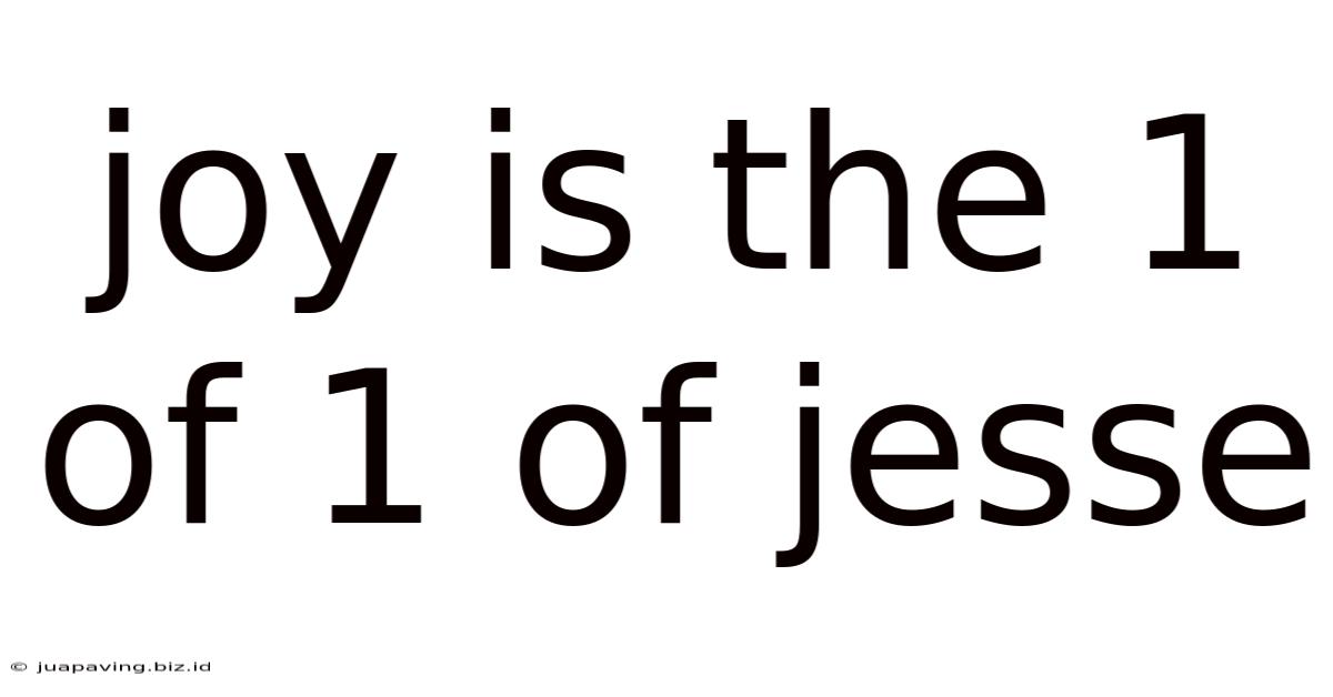 Joy Is The 1 Of 1 Of Jesse