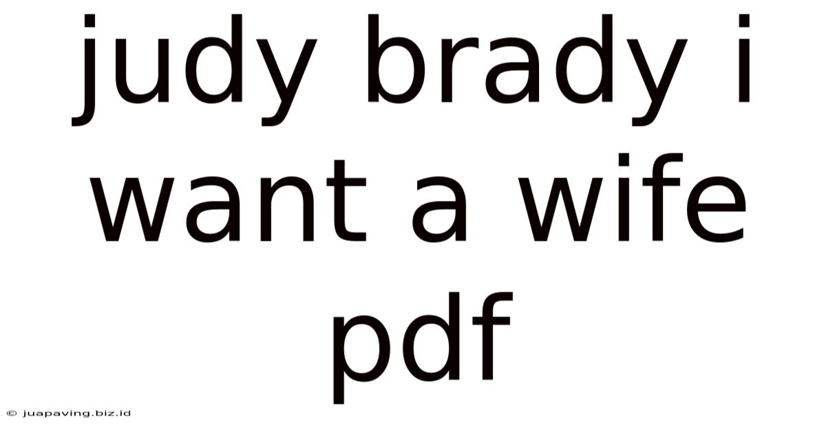 Judy Brady I Want A Wife Pdf