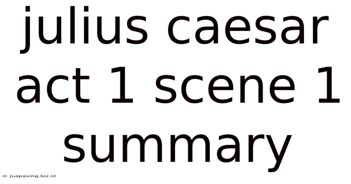 Julius Caesar Act 1 Scene 1 Summary