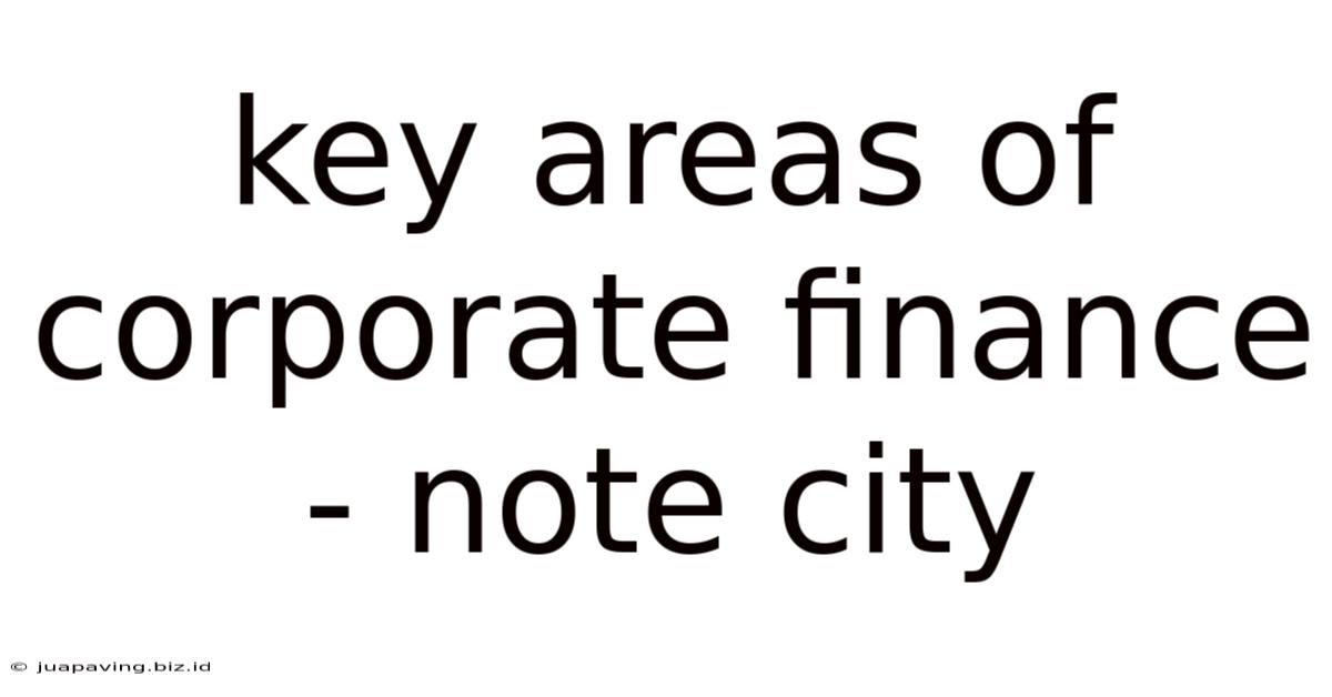 Key Areas Of Corporate Finance - Note City