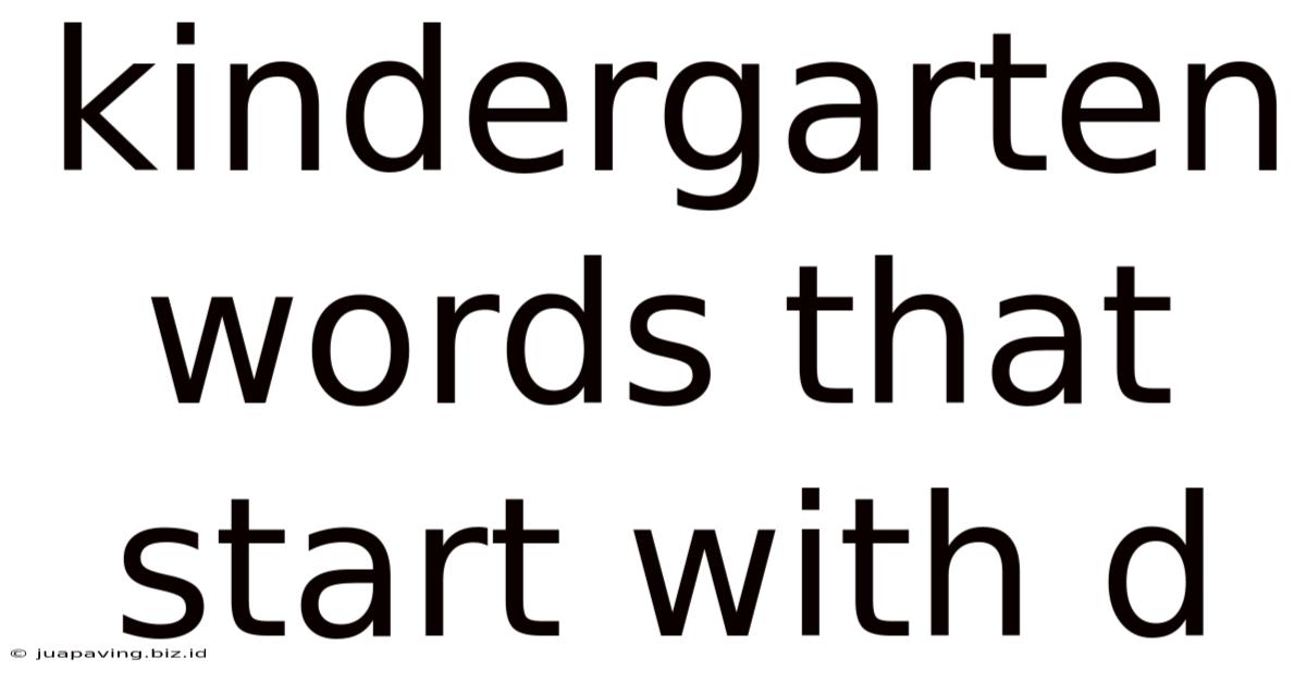 Kindergarten Words That Start With D