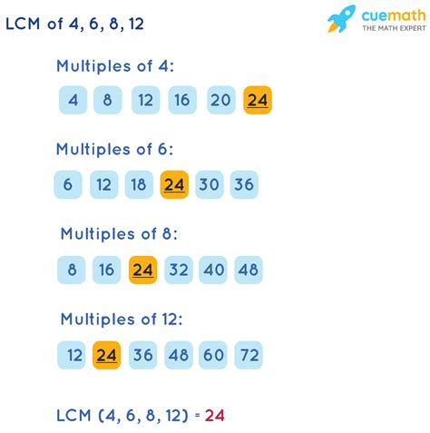 Lcm Of 4 8 And 6