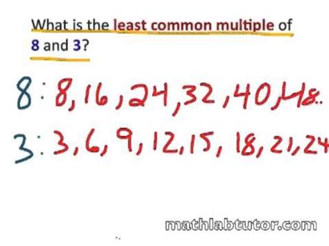 Least Common Factor Of 3 And 8