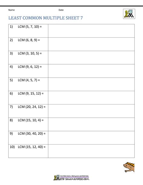 Least Common Multiple Of 5 6 And 7