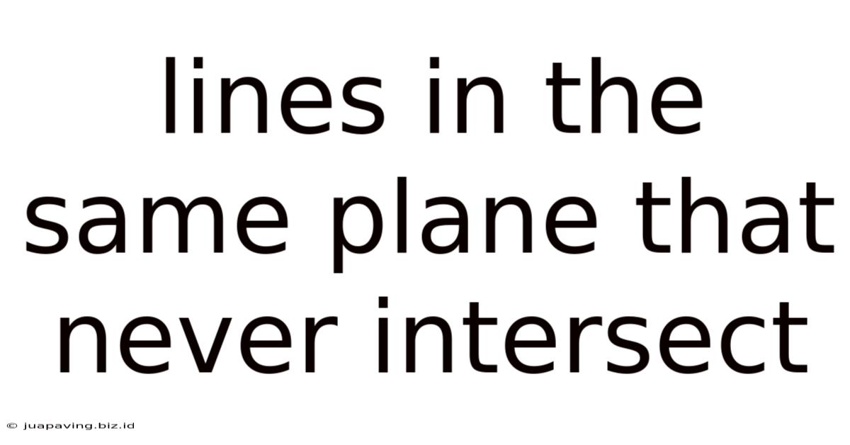 Lines In The Same Plane That Never Intersect