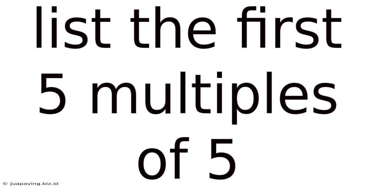 List The First 5 Multiples Of 5