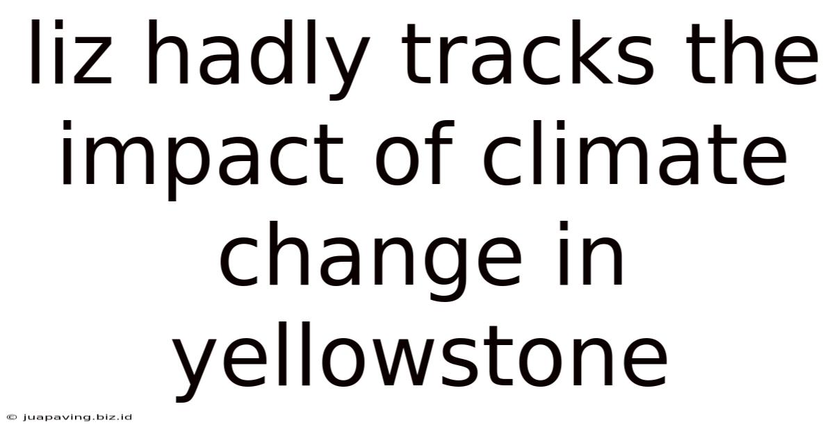 Liz Hadly Tracks The Impact Of Climate Change In Yellowstone