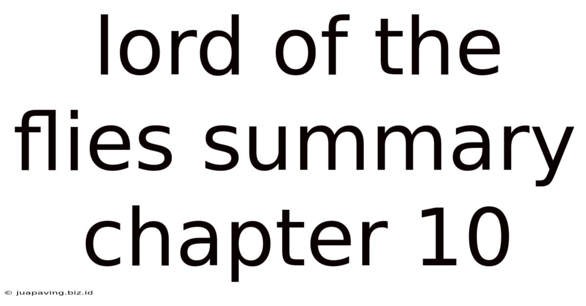 Lord Of The Flies Summary Chapter 10