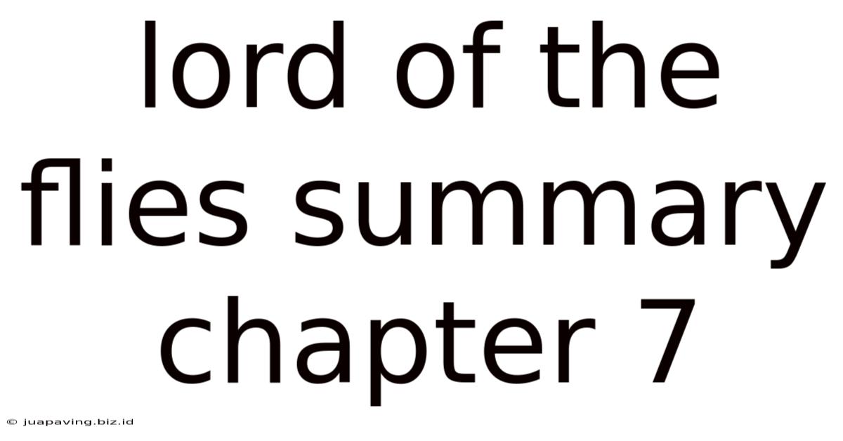 Lord Of The Flies Summary Chapter 7