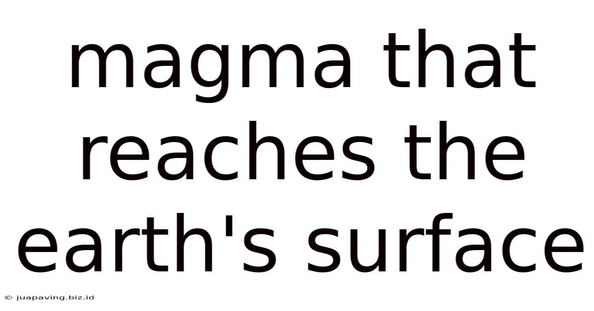 Magma That Reaches The Earth's Surface