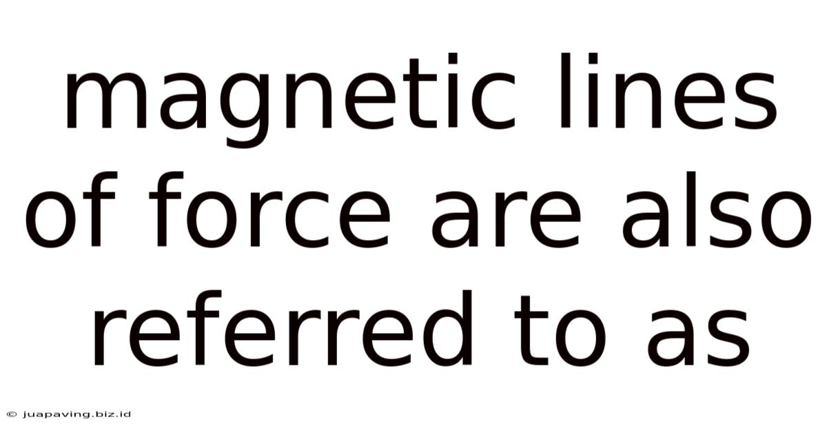 Magnetic Lines Of Force Are Also Referred To As
