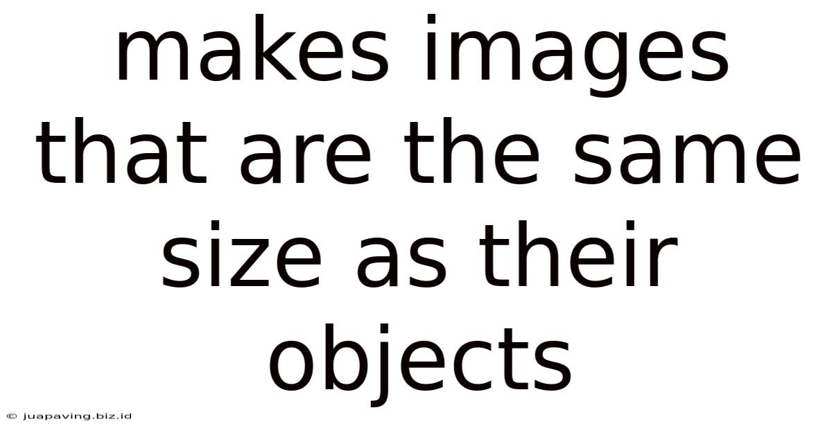 Makes Images That Are The Same Size As Their Objects